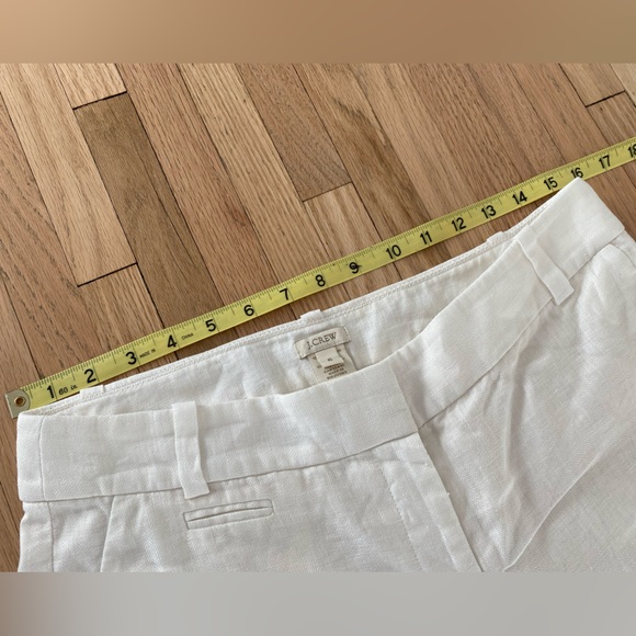 J.Crew Old Money Quiet Luxury Herringbone Linen Cream Cuffed Wide Leg Trousers 6 - Picture 3 of 7